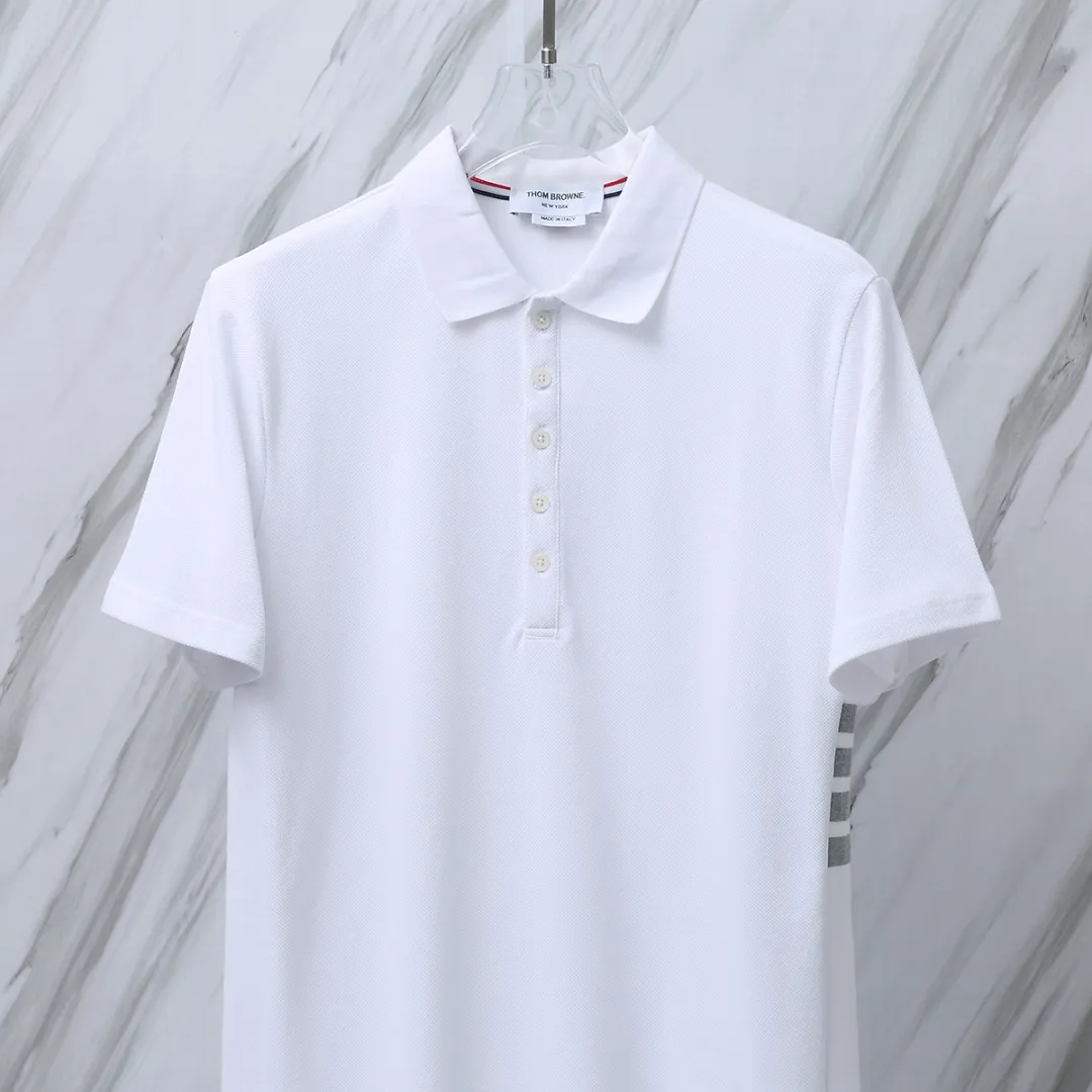 ：T 013（TB POLO ） THOM BROWNE TB 260 POLO 260 Authentic Factory Quality Same Style + Authentic Size：0/1/2/3/4 ：White/Black/Navy Blue/Gray